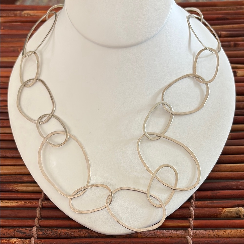 Silpada Sterling Silver Necklace with Artistic Link Design Large Link